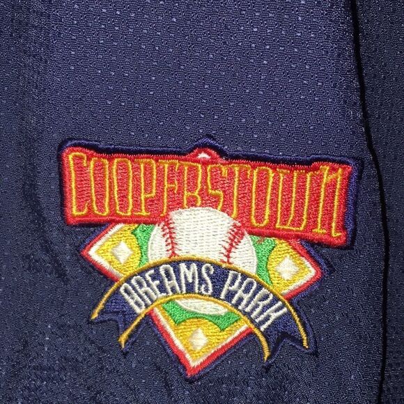 Blue men’s Cooperstown Field of Dreams Park pullover warm up baseball jacket - Picture 2 of 2